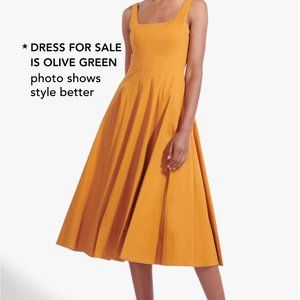 STAUD: The Wells Dress  OLIVE GREEN
